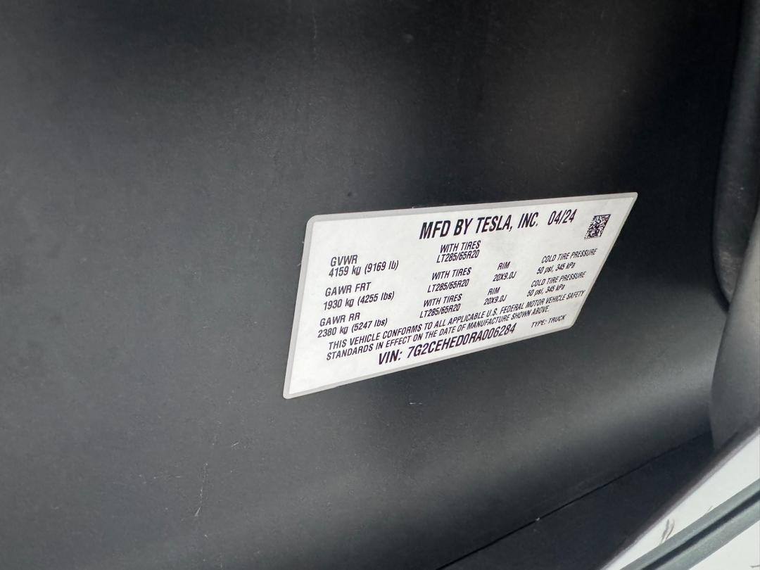 A picture of 2024 Tesla Cybertruck Foundation Series with 600 HP on tap