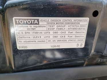 A picture of 2017 Toyota 4Runner foreign Price 35M Location Abuja 08160229978