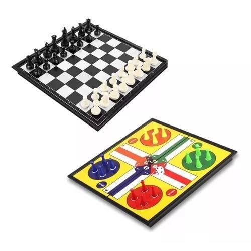 A picture of 3 IN 1 BOARD GAME LUDO CHECKERS AND CHESS FOR