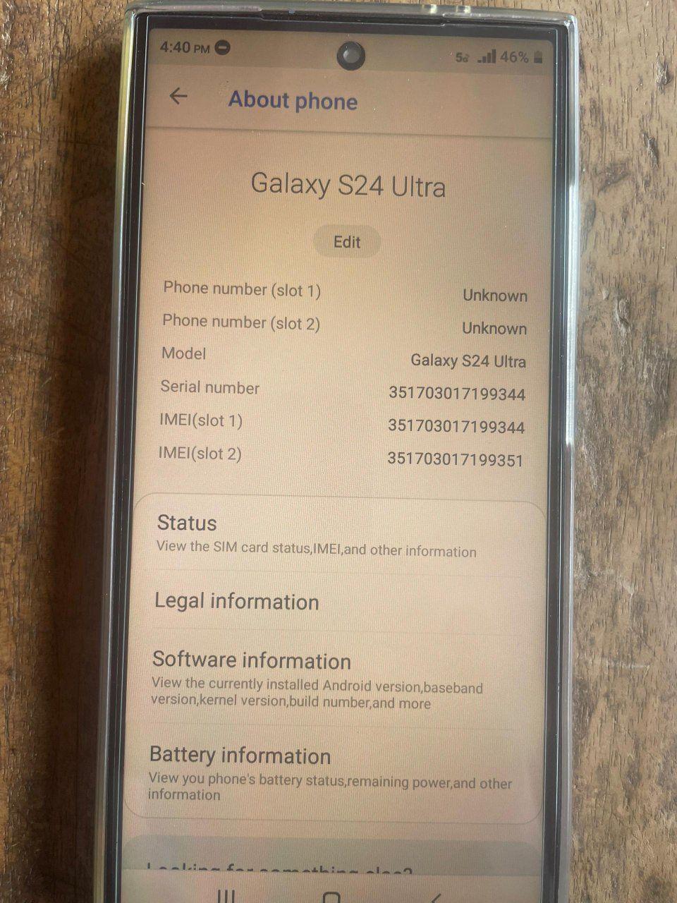 A picture of Samsung Galaxy S24 ultra