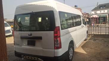 A picture of 2023 Toyota Hiace bus. Authentic transmission