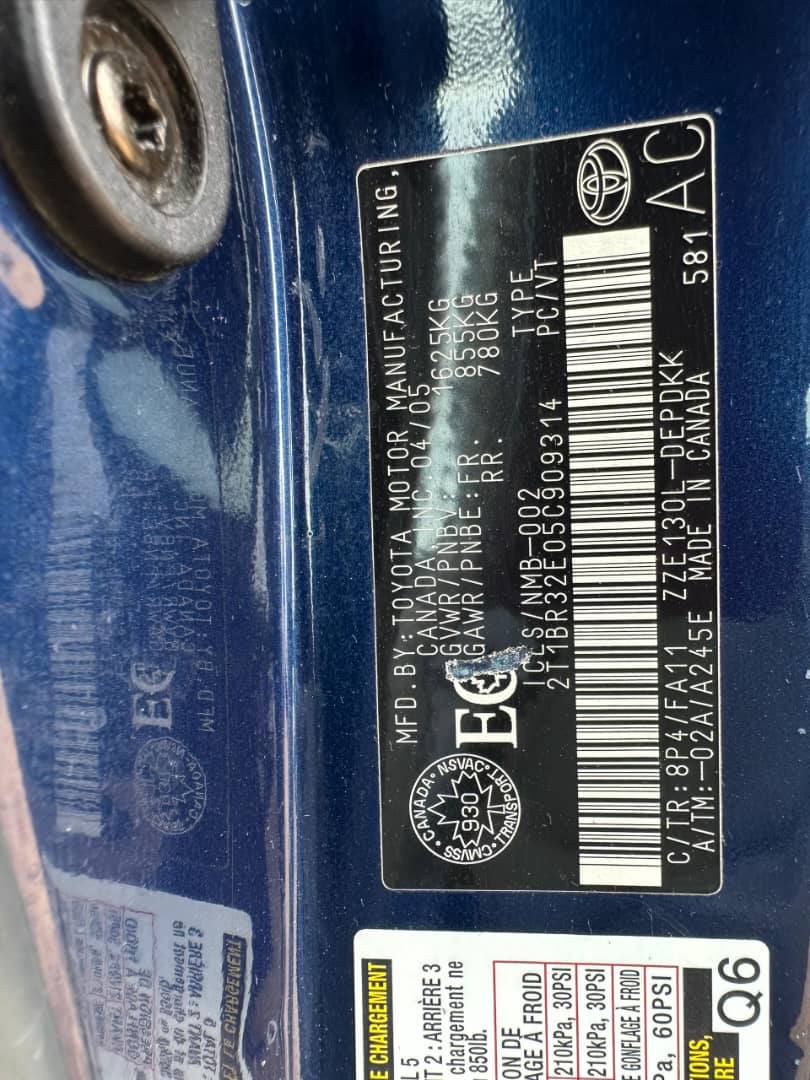 A picture of  Just in Direct Belgium 2005 Toyota Corolla LE with