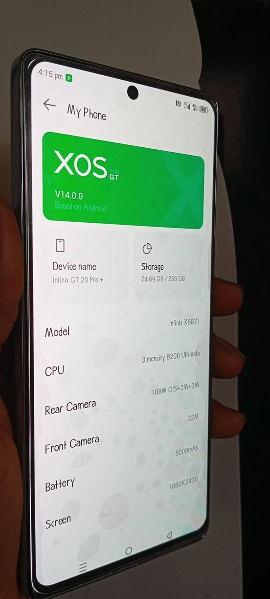 A picture of INFINIX GT20 PRO PLUS 5g. 256gb Dual SIM