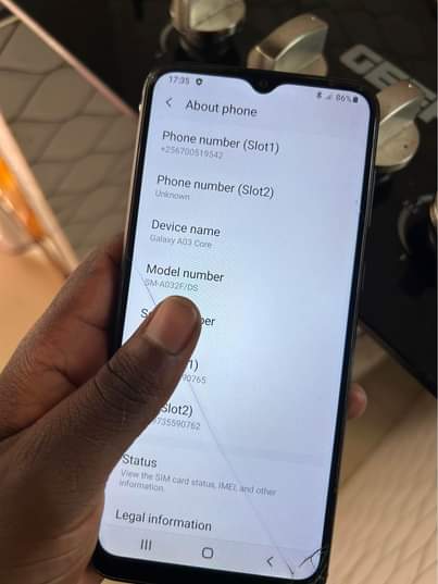 A picture of Samsung A03 core