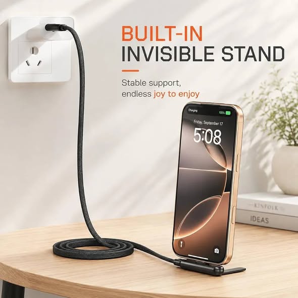 A picture of Type C to C 240W Fast Charging Cable Built in