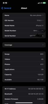 A picture of iPhone 11 on sell