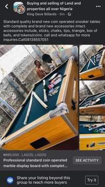 A picture of Professional standard coin operated marble display snooker boards