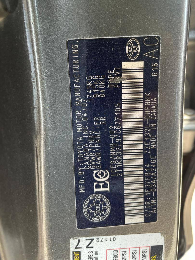 A picture of Registered 07 Toyota matrix price dropped down to 4 350m