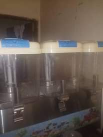 A picture of Juicer machine freezer and G nuts machine