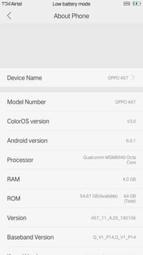 A picture of Oppo A57