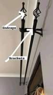 A picture of Curtain rods