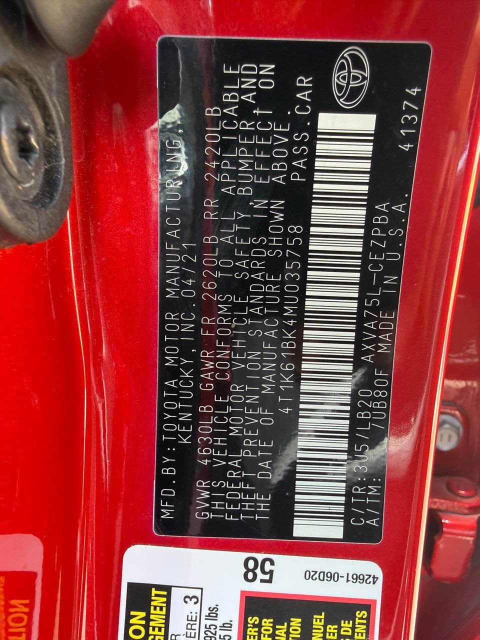 A picture of 2021 FOREIGN USED TOYOTA CAMRY XSE GOING FOR JUST 37M