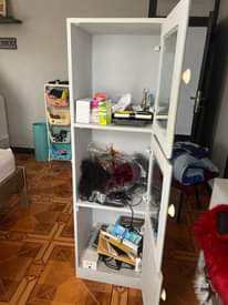 A picture of Washing machine storage printer and kids feeding chair water dispenser