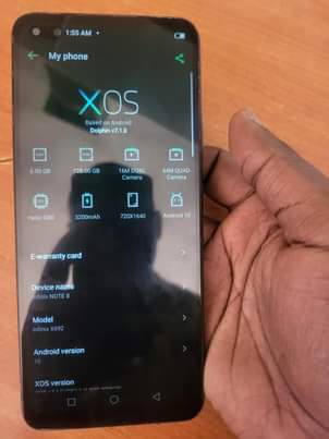 A picture of Nice looking original Infinix note 8 of 330k with 128gb