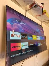 A picture of 55 inches tv smart framelesswith also inbuilt free to air