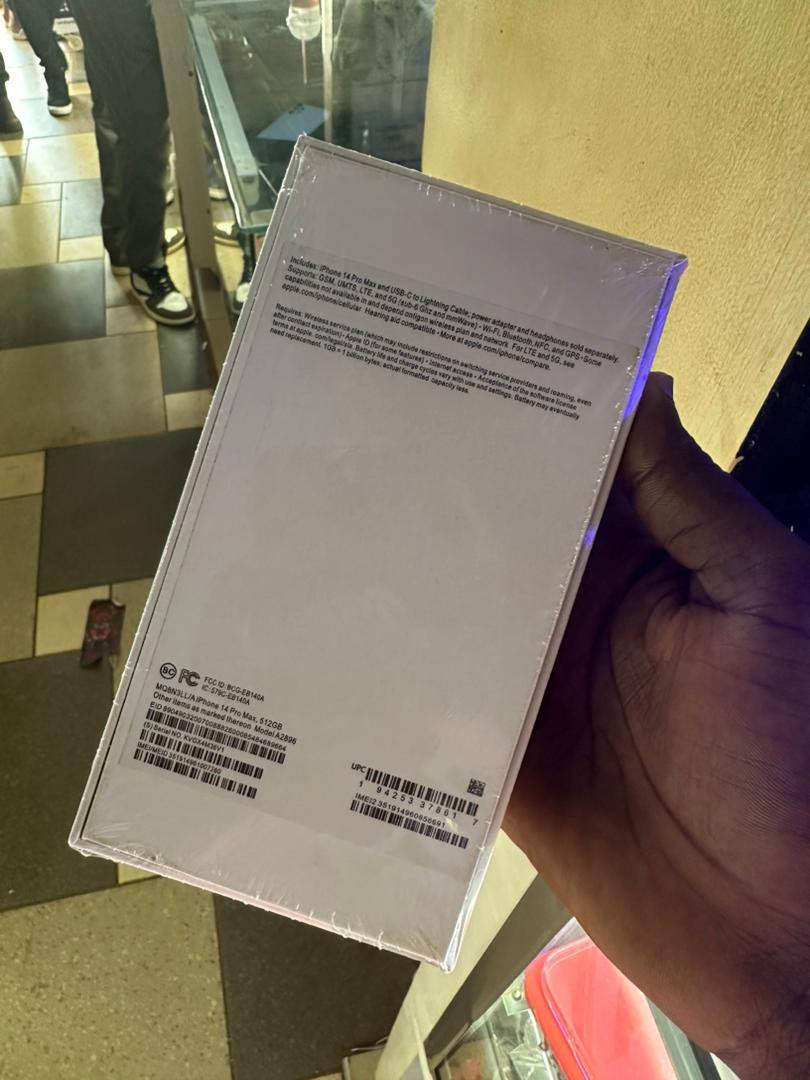 A picture of iPhone 14 pro max new sealed