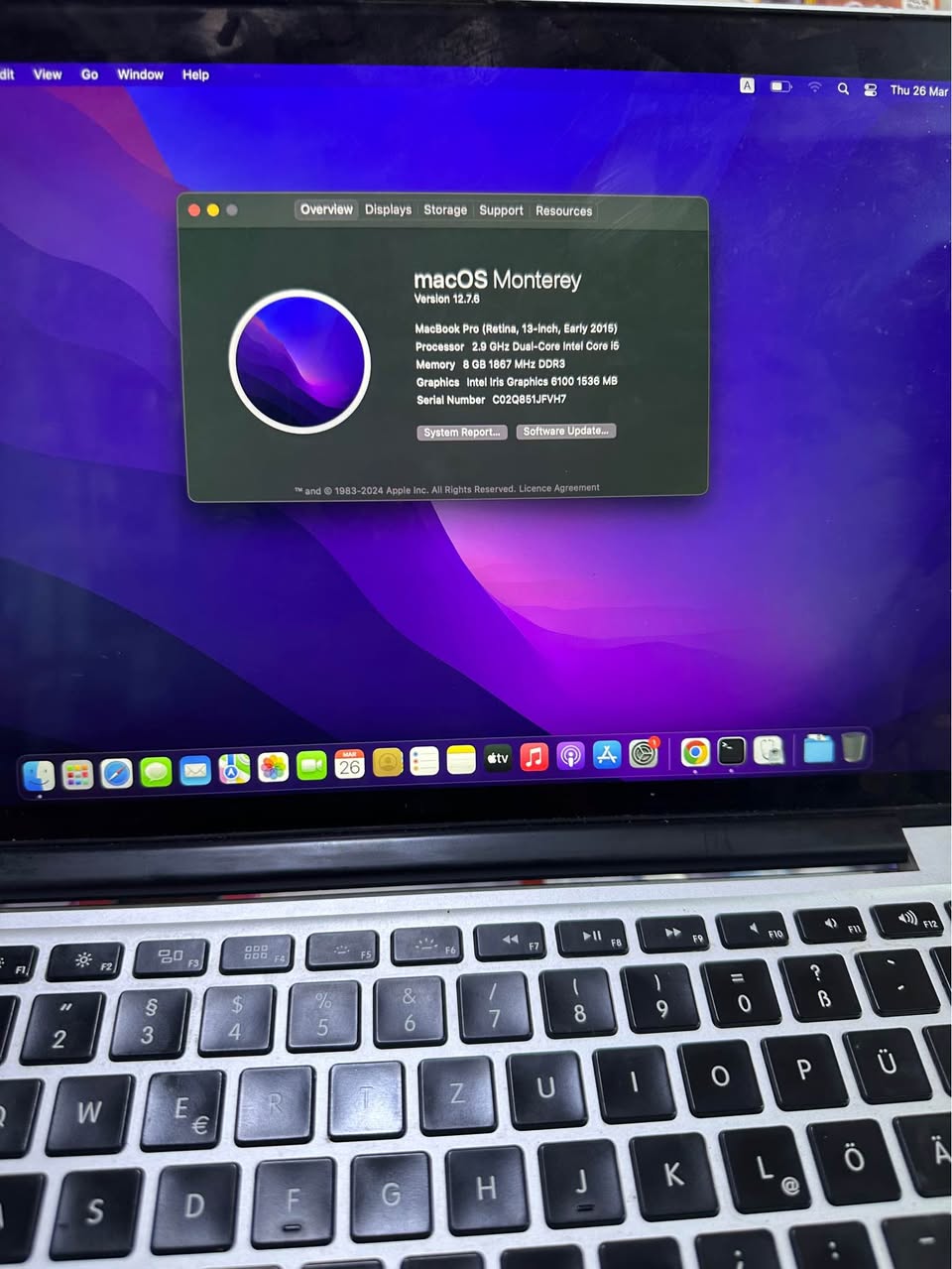 A picture of MacBook Pro 2015