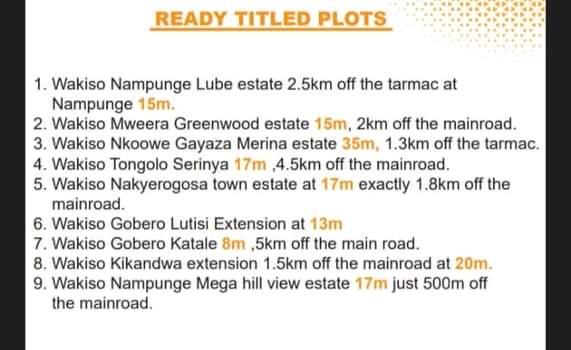 A picture of We have Plots from 7m and above in Wakiso Namayumba