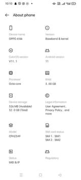A picture of Oppo a16k