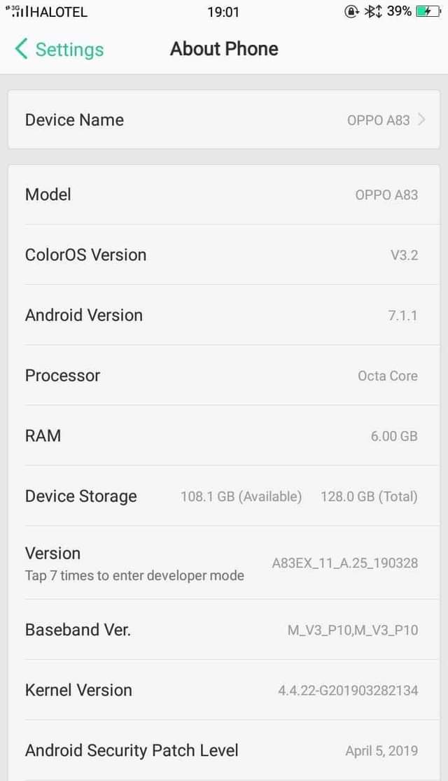 A picture of OPPO A83