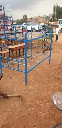A picture of Metallic beds both deckers and singles for home and school