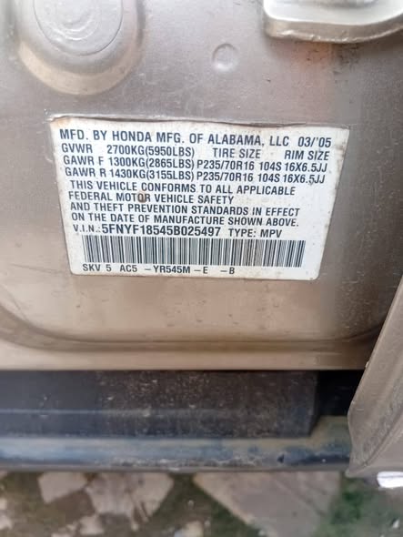 A picture of Honda Pilot 2005