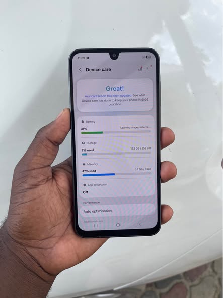 A picture of Samsung A26 256GB Price 485 000 K koo infinix tower