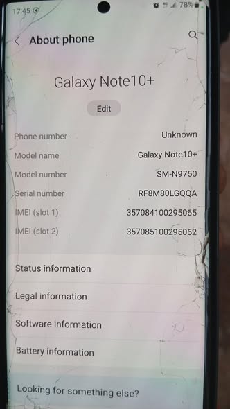 A picture of Samsung Galaxy note 10 plus