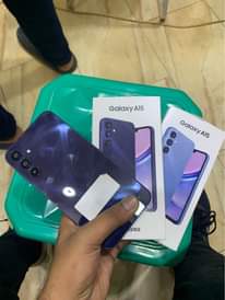 A picture of Samsung A15 4 128gb box pack with 24months guarantee