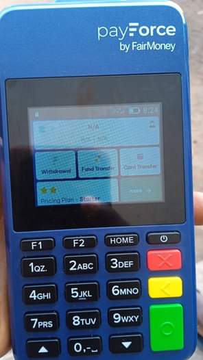 A picture of Payforce Fairmonie POS available 22k Television kaduna. 07019313804