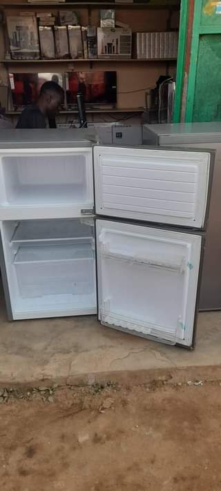 A picture of 130L Hisense double door fridge on sale