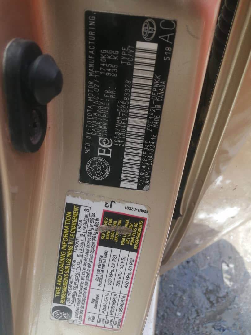A picture of Toyota Corolla 2011