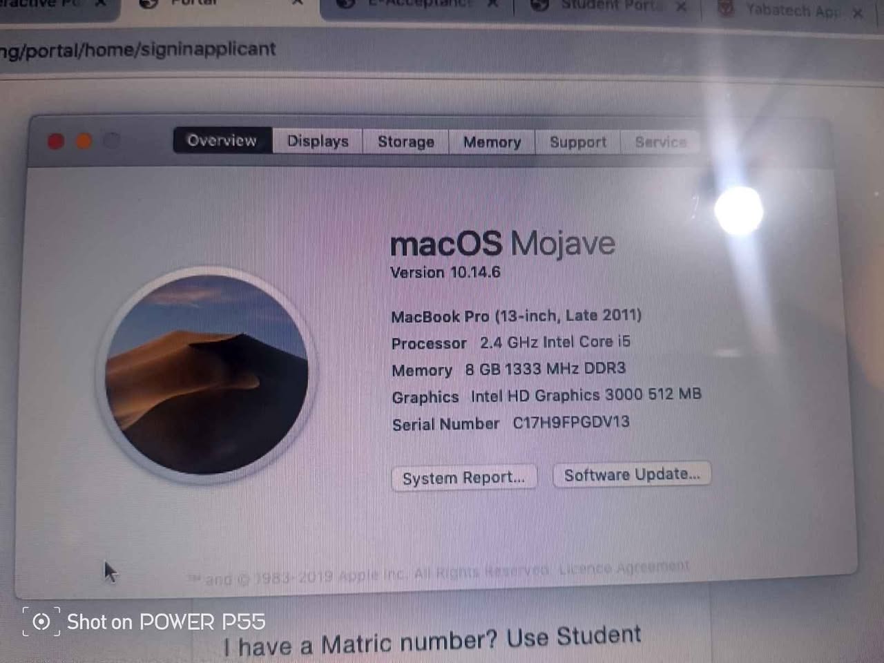A picture of MacBook pro 2011