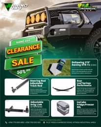 A picture of 50 off on all items listed on the fliers above