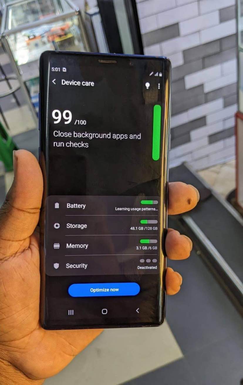 A picture of Samsung Galaxy Note 9