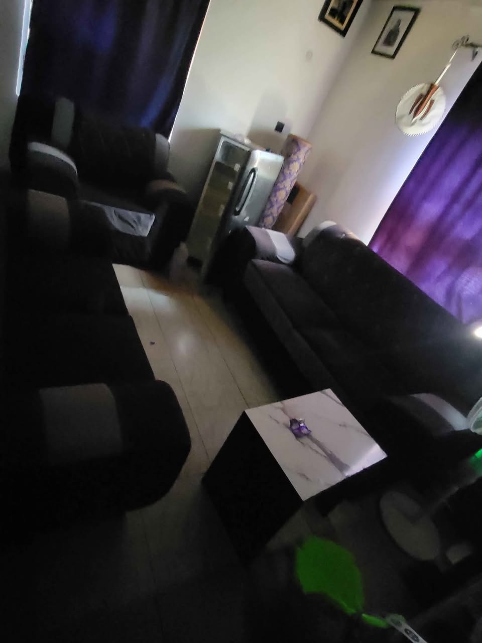 A picture of TV console and 3set of Chairs for sale