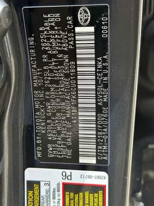 A picture of Toyota Camry 2013 LE Direct Belgium NGN11 500 000 00