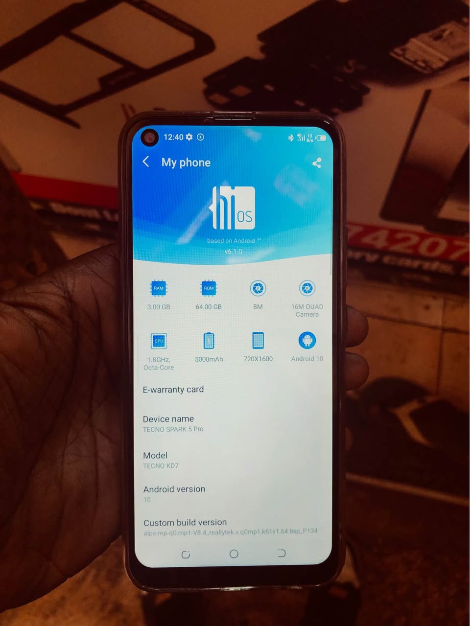 A picture of Tecno spark 5pro