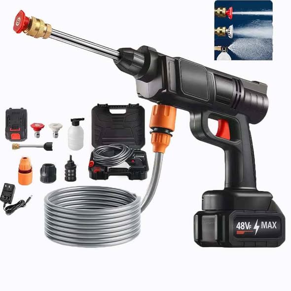 A picture of portable pressure car washer and garden sprayer