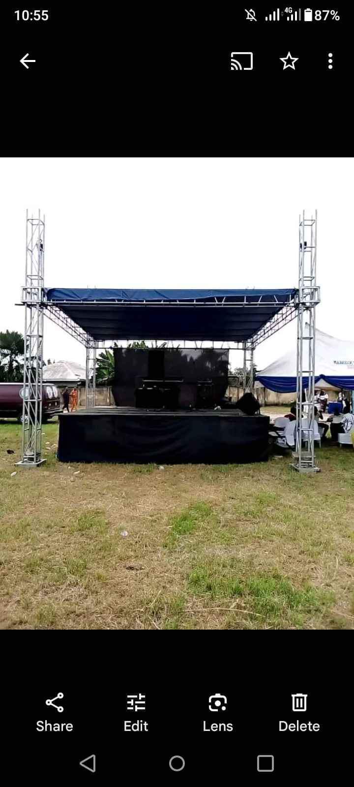 A picture of Stage led screen lighting and sound system