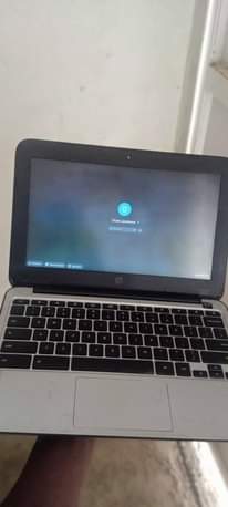 A picture of HP chrome laptop