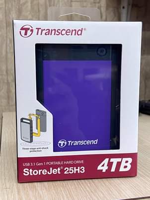 A picture of Transcend external hard drives