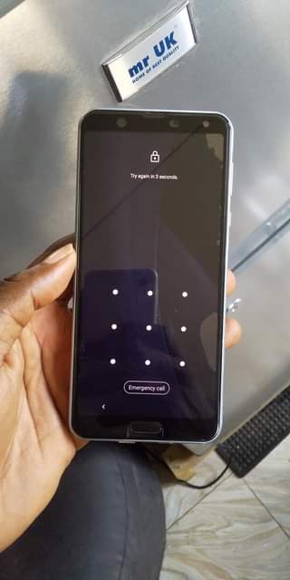 A picture of Aquos sense 3 plus imesahaulika pascode 