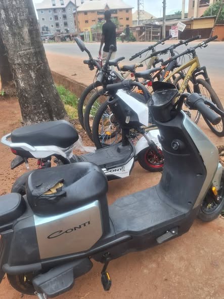 A picture of Motorcycles and bicycles