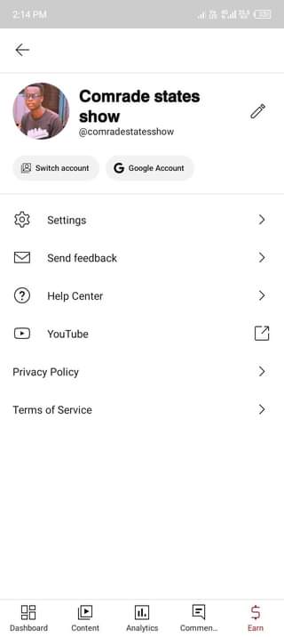 A picture of YouTube channel