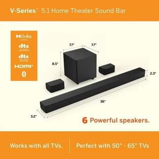 A picture of Vizio Soundbar 5 1 Channel 1000W