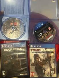A picture of PS4 1tb with 2 controllers with VR plus 10 games