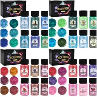 A picture of 6pcs Set Pearl Powder Pigment DIY Epoxy Resin Color