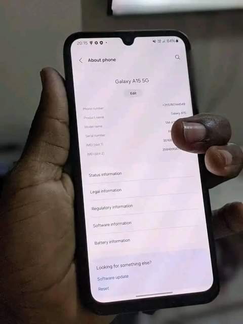 A picture of Samsung a15