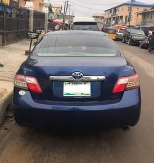 A picture of Clean Nigerian Used Blue Toyota Camry 2008 Baked Fabric interior